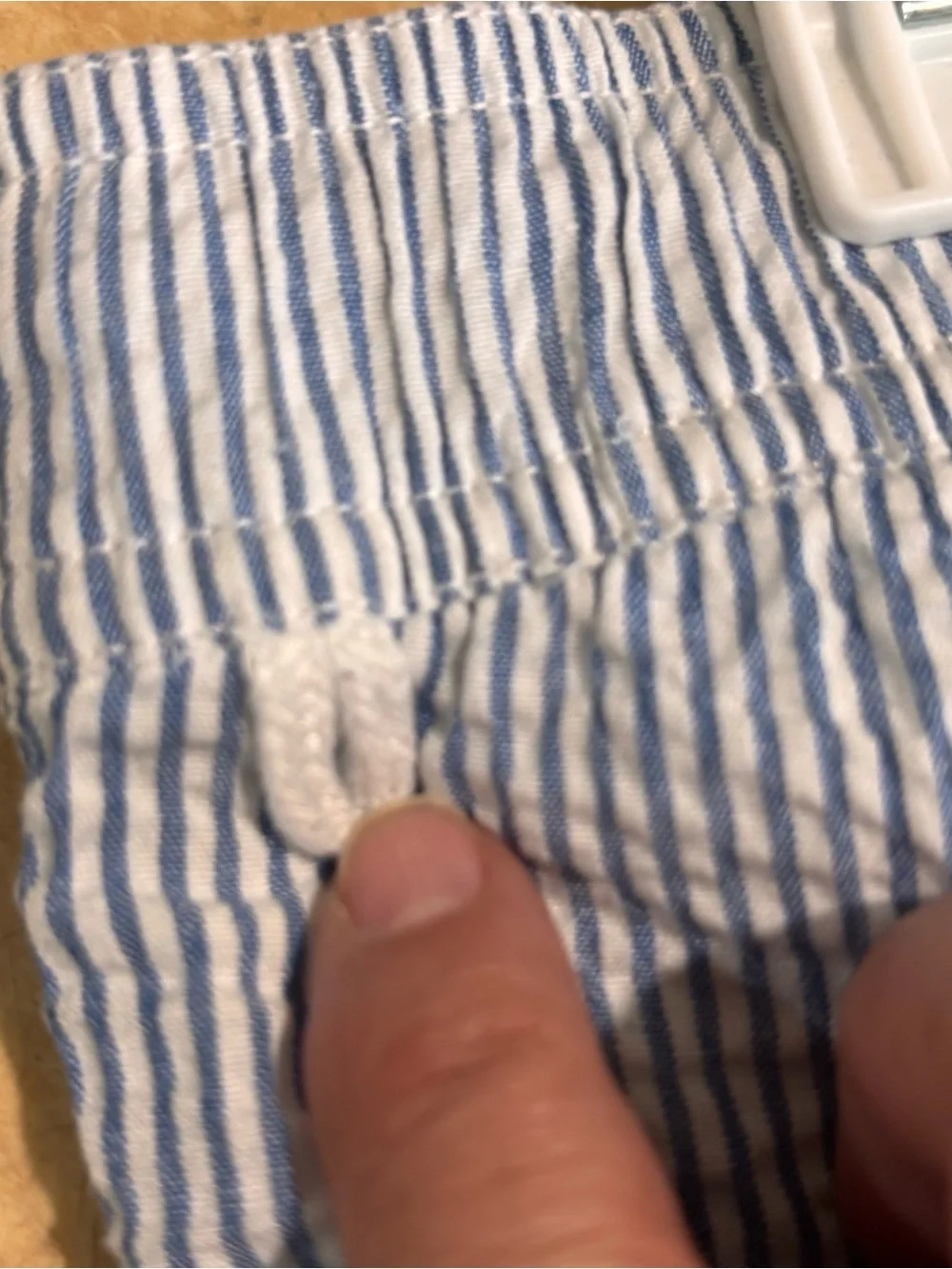 J.CREW Men's Flex Swimwear Blue Striped Seersucker Mesh Lined Swim Trunks Sz L